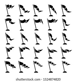 flag and pennant icons set