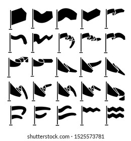flag and pennant icons set
