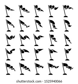 flag and pennant icons set