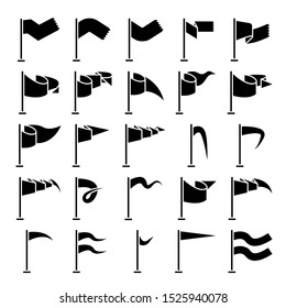 flag and pennant icons set