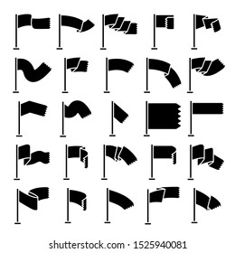 flag and pennant icons set