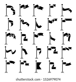 flag and pennant icons set