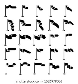 flag and pennant icons set