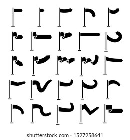 flag and pennant icons set