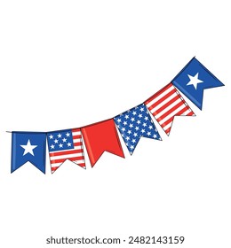 Flag pennant of United States Vector illustration