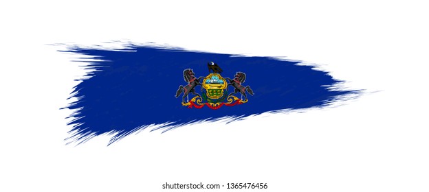 Flag of Pennsylvania US State in grunge brush stroke, vector grunge illustration.