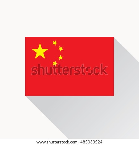 Flag of the Peoples Republic of China. The red banner charged in the canton with five golden stars. Vector illustration in eps8 format.
