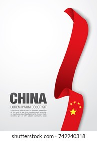 Flag of People's Republic of China, vector illustration, card layout design