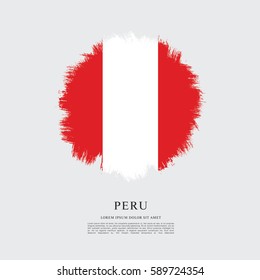Flag of Peru, brush stroke background