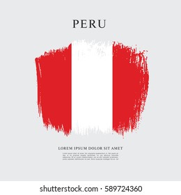 Flag of Peru, brush stroke background