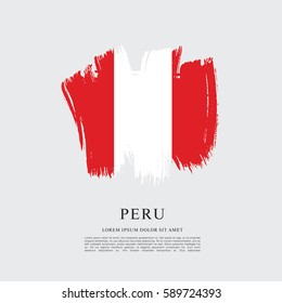 Flag of Peru, brush stroke background