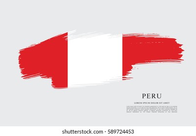 Flag of Peru, brush stroke background