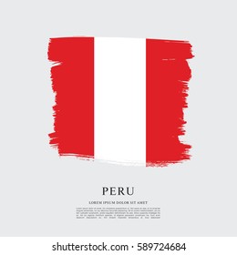 Flag of Peru, brush stroke background