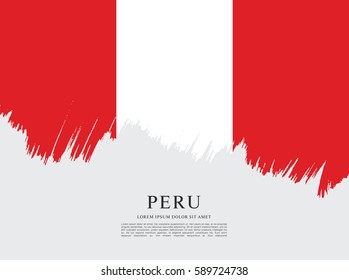 Flag of Peru, brush stroke background