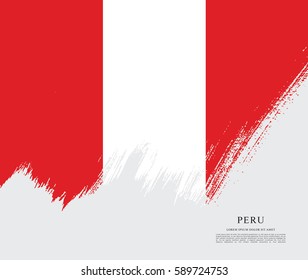 Flag of Peru, brush stroke background
