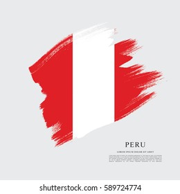 Flag of Peru, brush stroke background