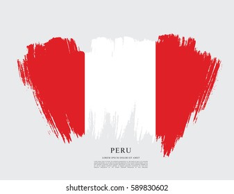 Flag of Peru, brush stroke background