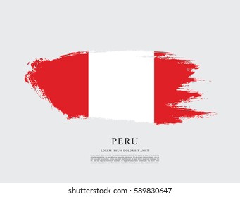 Flag of Peru, brush stroke background