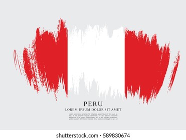 Flag of Peru, brush stroke background