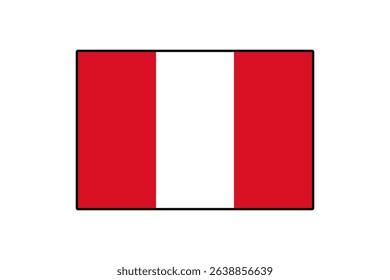 The flag of Peru features vertical bands of red and white, symbolizing the nation's pride and culture. It prominently displays its colors on a crisp, clear day.