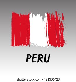 Flag Of Peru - Grunge