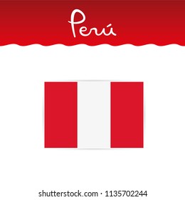 Flag of Peru, peruvian colors, vector illustration