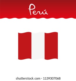 Flag of Peru, peruvian national symbol vector