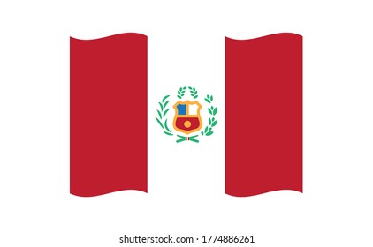 Bandera del Perú. Ilustración vectorial del símbolo nacional peruano.