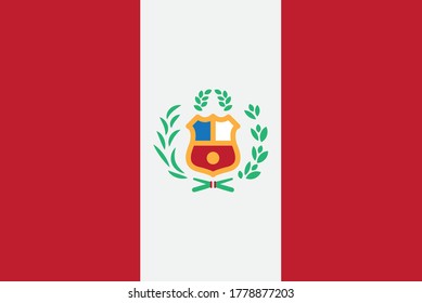 Flag of Peru. Peruvian national symbol vector illustration.