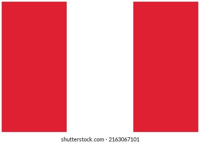 Flag of Peru. Peruvian national symbol in official colors. Template icon. Abstract vector background.