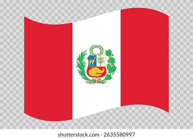 Flag of Peru. Peruvian national symbol in official colors. Template icon. Abstract vector background.