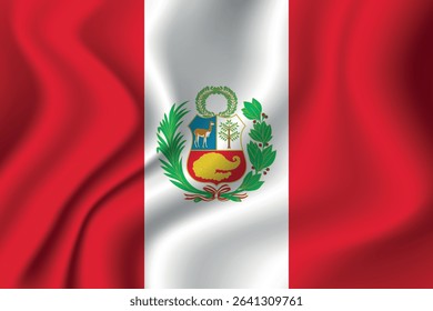 Flag of Peru. Peruvian national symbol in official colors. Template icon. Abstract vector background.