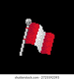 Flag of Peru in pixel art style