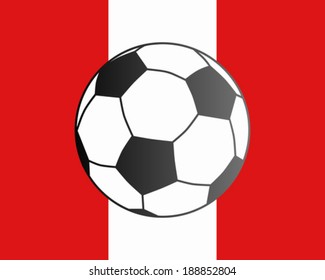 Flag of Peru and soccer ball