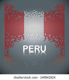 Flag of Peru from square blocks, vector