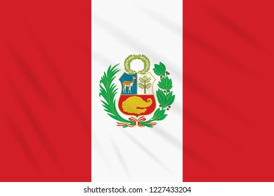 Flag Peru swaying in wind