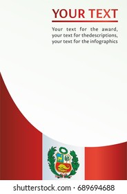 Flag of Peru, template for the award, an official document with the flag of Peru