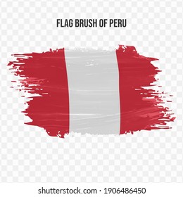 Flag Of Peru in texture brush  with transparent background, vector illustration in eps file