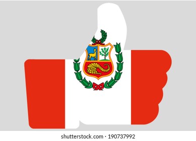 The flag of Peru in a Thumbs Up Icon