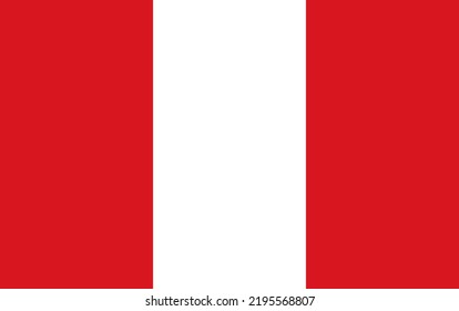 Bandera del Perú. Ilustración vectorial.
