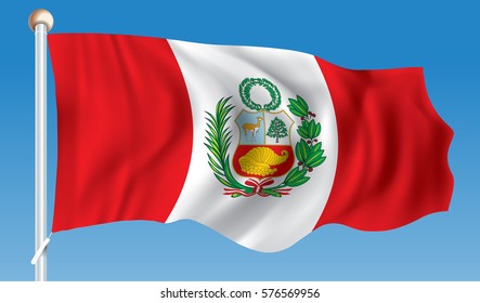 Flag Peru Vector Illustration Stock Vector (Royalty Free) 286935446