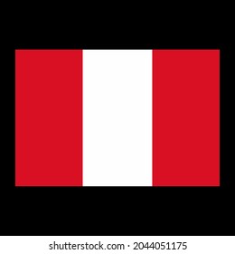 
Flag of Peru vector illustration on black background