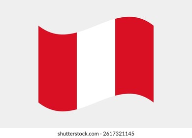 Flag of Peru. Peru wavy flag digital vector illustration. Fluttering flag.