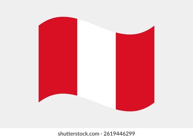 Flag of Peru. Peru wavy flag digital vector illustration. Fluttering flag.