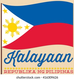 Flag Philippine Independence Day Card In Vector Format.