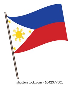 Flag of Philippine , Philippine flag waving isolated vector illustration