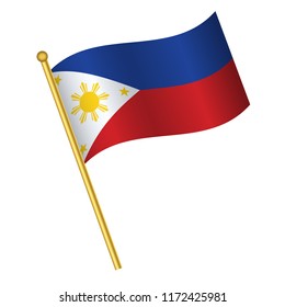 Flag Philippinephilippine Flag Golden Waving Isolated Stock Vector ...