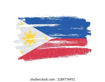 Bandera de Filipinas en fondo de pincel.
