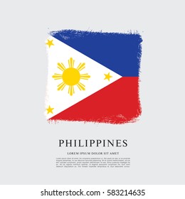 Flag of Philippines, brush stroke background