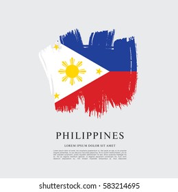 Flag of Philippines, brush stroke background